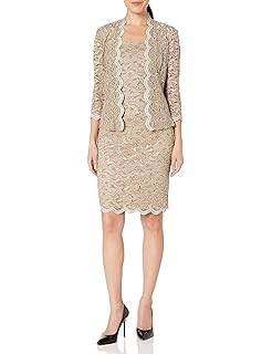 alex evenings lace asymmetric tiered jacket dress