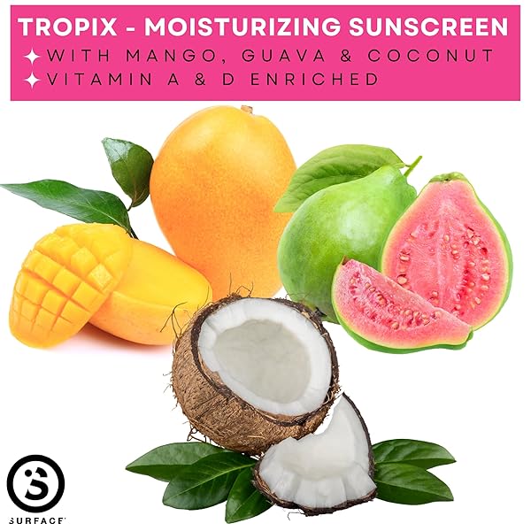 SURFACE TROPIX SHEER TOUCH SPRAY SUNSCREEN, WATER RESISTANT, UVA/UVB BROAD SPECTRUM, FAST DRYING PROTECTION, PABA FREE – 6OZ – SPF 50-1 PACK