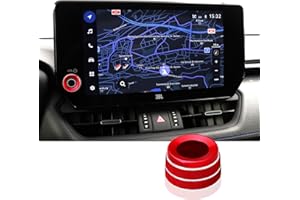 Polodunn for Toyota Rav4 Accessories 2023-2025 - Aluminum Alloy Volume Knob Cover Trim (1-Pieces, Red)