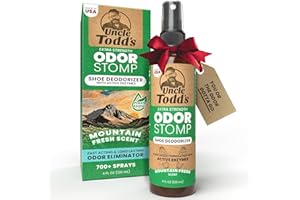 Uncle Todd's Shoe Deodorizer Spray - Proven & Powerful Enzyme Formula Spray for Shoe Odor Elimination in All Footwear (Mountain Fresh)