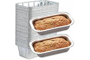 Spare Essentials 2Lb Foil Bread Pans for Baking (65 Pack) Disposable Bread Pans - Perfect for Baking Banana Bread, Cakes & Meatloaf - 2 Pound Aluminum Pans for Food Serving - 8.5" X 4.5" X 2.5"