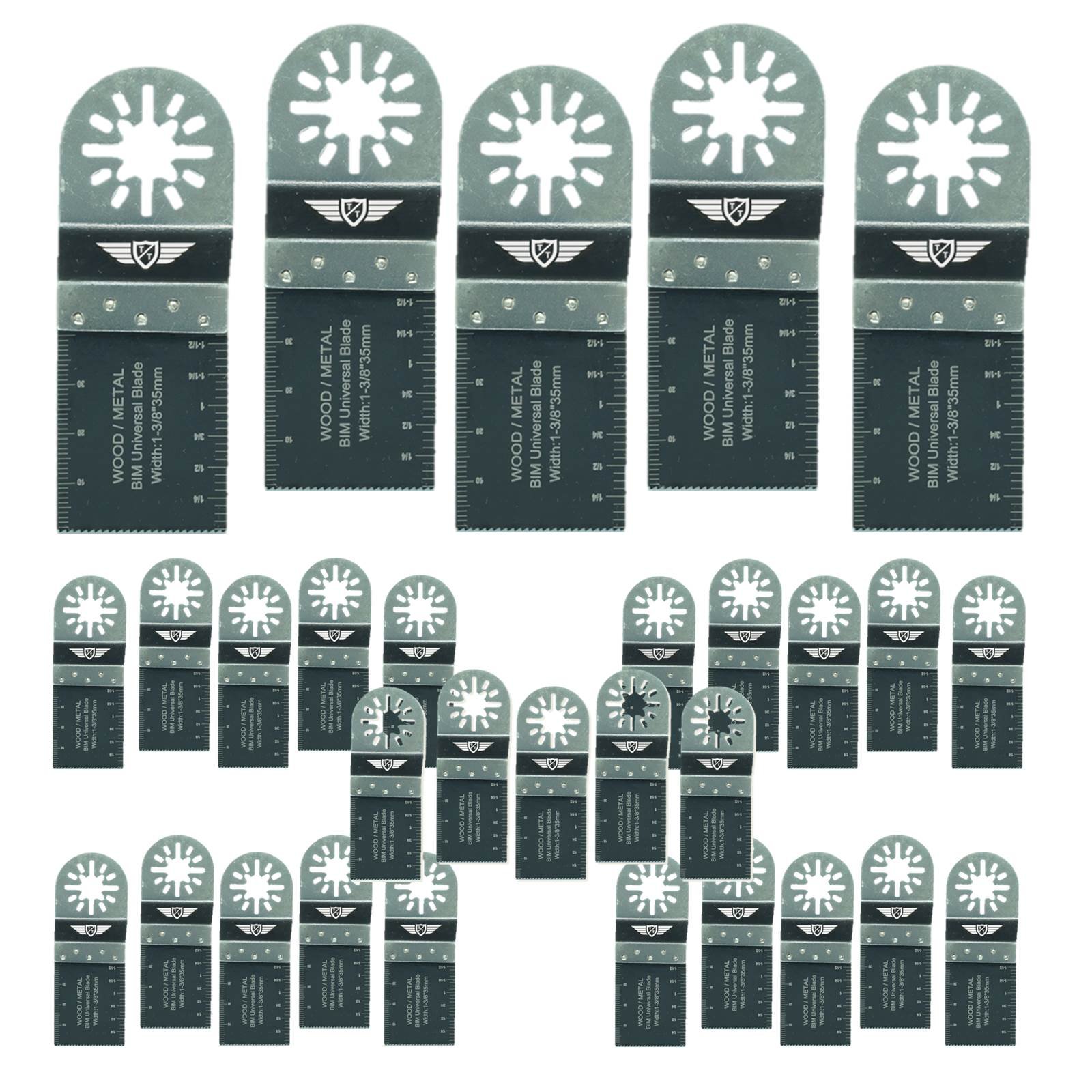 30 x TopsTools 35mm UN35B_30 Metal Cutting Blades Compatible with Bosch Fein (Non-StarLock) Makita Milwaukee Einhell Ergotools Hitachi Parkside Ryobi Worx Workzone Multitool Accessories