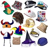 POPCIEL 12 Assorted Funny Hats Dress Up Costume Hats Crazy Party Hat Photo Booth Props Hatss for Teen Adult