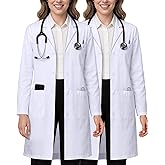 NY Threads Professional White Lab Coat for Women, Long Sleeve Medical Coat