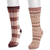 MUK LUKS womens Tall Heat Retainers 2 Pair Pack