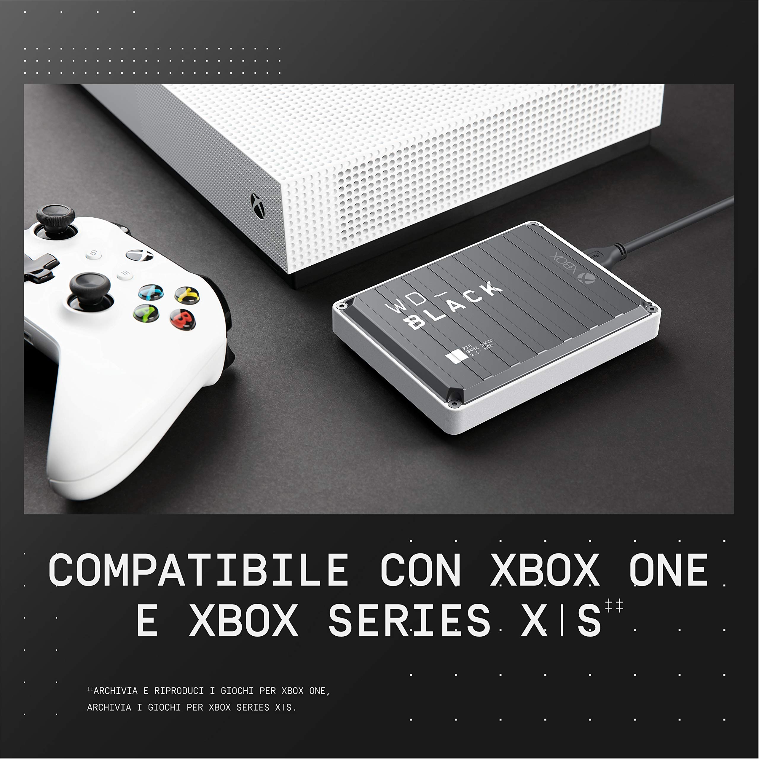 WD_Black 1TB P10 Game Drive for Xbox - Portable External Hard Drive with 1-Month Xbox Game Pass - WDBA6U0010BBK-WESN (Renewed)