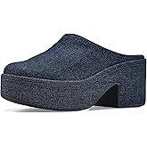 FitFlop Womens Platfforms Denim Heeled Mules