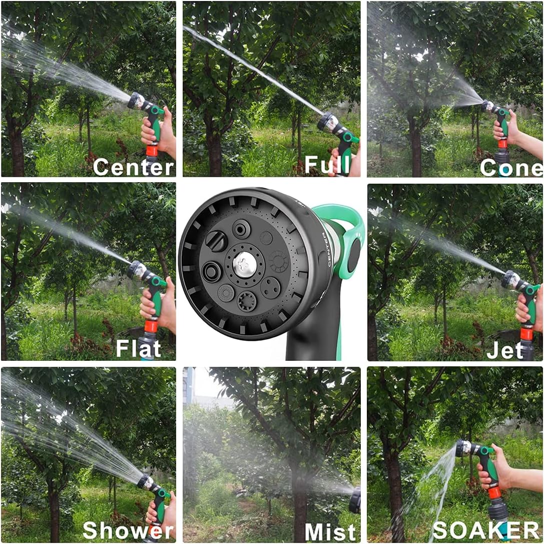Garden Hose Nozzle Metal Duty Nozzle Hand Sprayer-High Pressure Spray Nozzle Adjustable Spray 8 Patterns Nozzle for Garden Hose, Car Wash,Cleaning,Showering Pets: Home Improvement