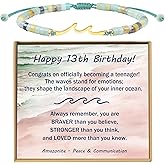 Sereney Birthday Gifts for Women, Wave Bracelet as 13th 16th 18th 21st 40th 50th 60th Birthday Gifts for Girls, Adjustable Natural Stone Bracelet as Easter Gifts for Teen Girls Gifts Idea