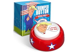 VELOXE Trumped Button | Dad Joke Button with Donald Trump's Lifelike Parody Voice | Funny Gag Gift for Father Day | Cool Present for Friends & Colleagues | Funny Dad Birthday Gift | Gag Toy & Practical Jokes