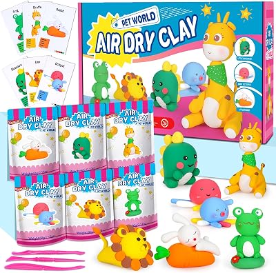 iFergoo Air Dry Clay Pets Theme 6 Animal Designs 36 Packs Non Toxic