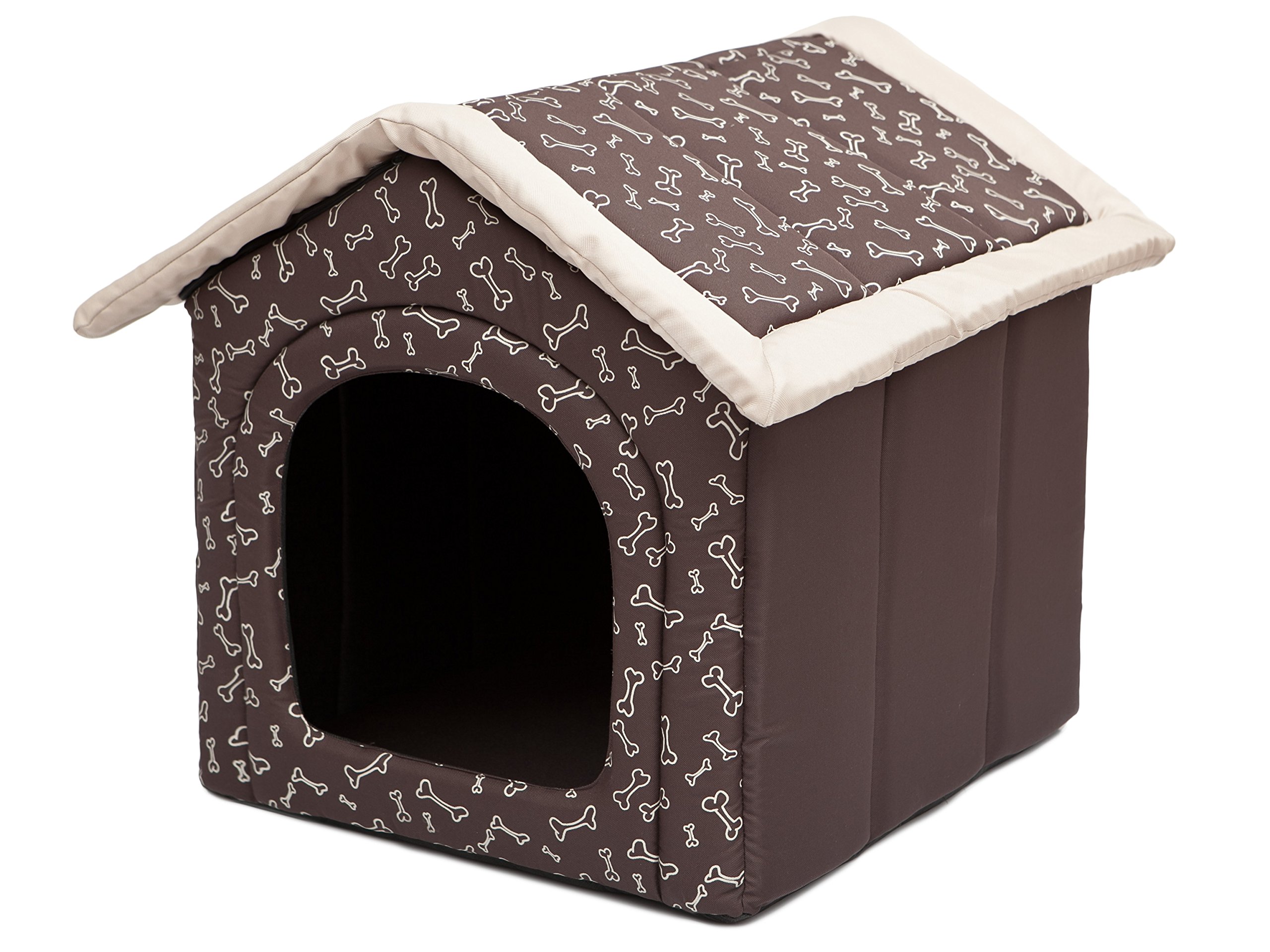 HobbyDog R2 BUDKOS15 Doghouse R2 44 x 38 cm Brown With Paws, S, Brown, 700 g