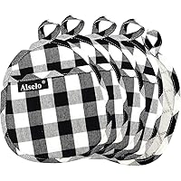 Alselo Pot Holder Set of 5 Heat Resistant Potholder, Professional Baking Food Safe Hot Pat Cotton with Silver-Plated for…