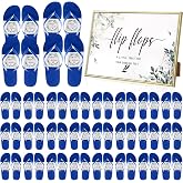 Zoooyawn 24 Pairs Wedding Flip Flops Bulk with Sign | Wedding Slippers for Reception Guests, Disposable Party Sandals, Decorative Sign Included, Outdoor Pool Beach Supplies