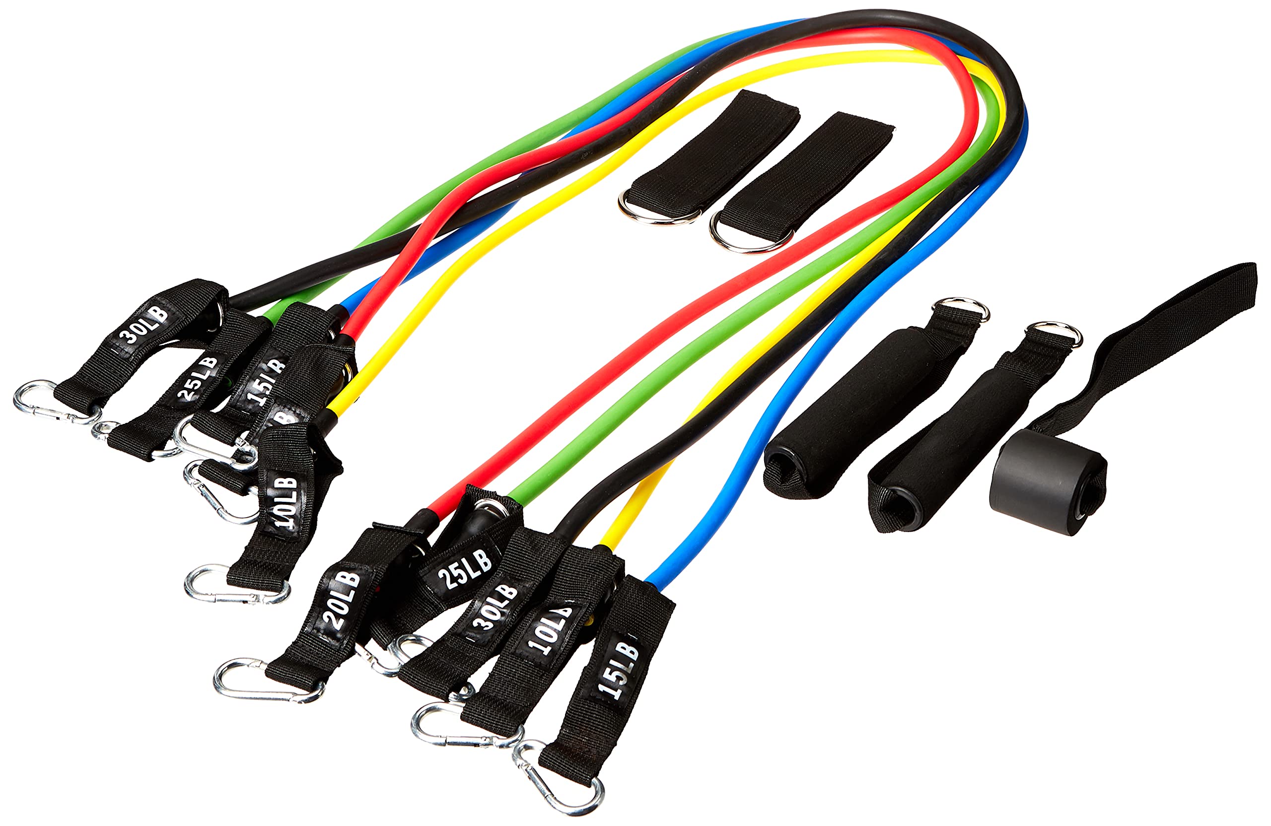 Portzon Resistance Band Set, Workout Bands, Exercise Bands Door Anchor Handle Resistance Training, Convenient, Durable, Exercise Stack-able Up to 100 lbs