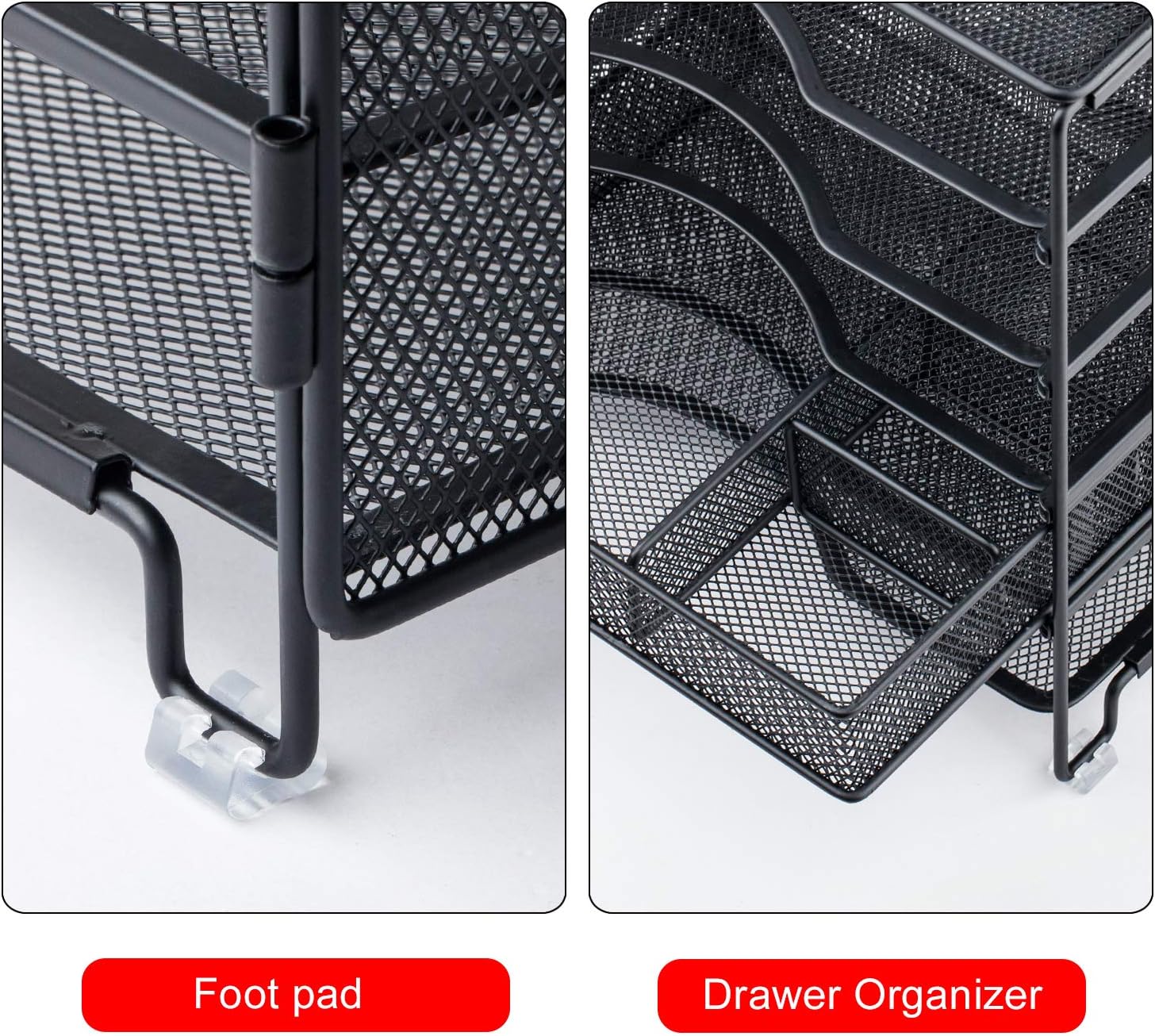KEEGH Paper Organizer Tray, 5 Tier Mesh Desk File Organizer with Extra Drawer | Screws Free Design : Office Products