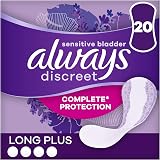 Always Discreet Incontinence Liners Long Plus - 20 High Absorbency, Odour
