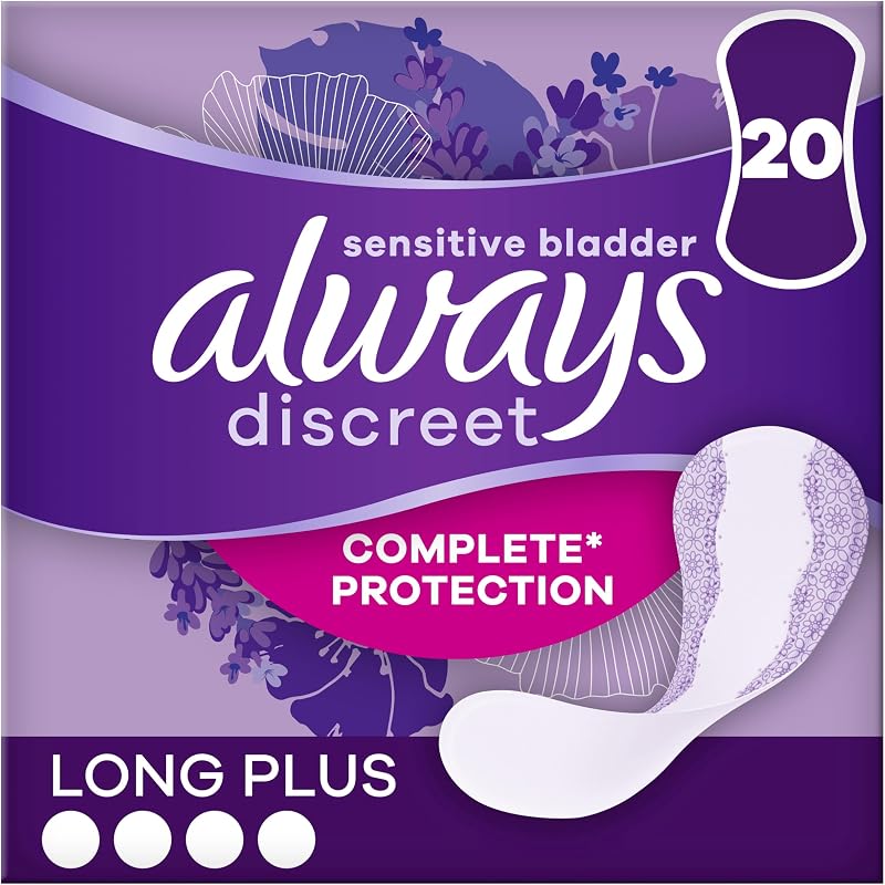 Always Discreet Incontinence Liners Long Plus - 20 High Absorbency, Odour