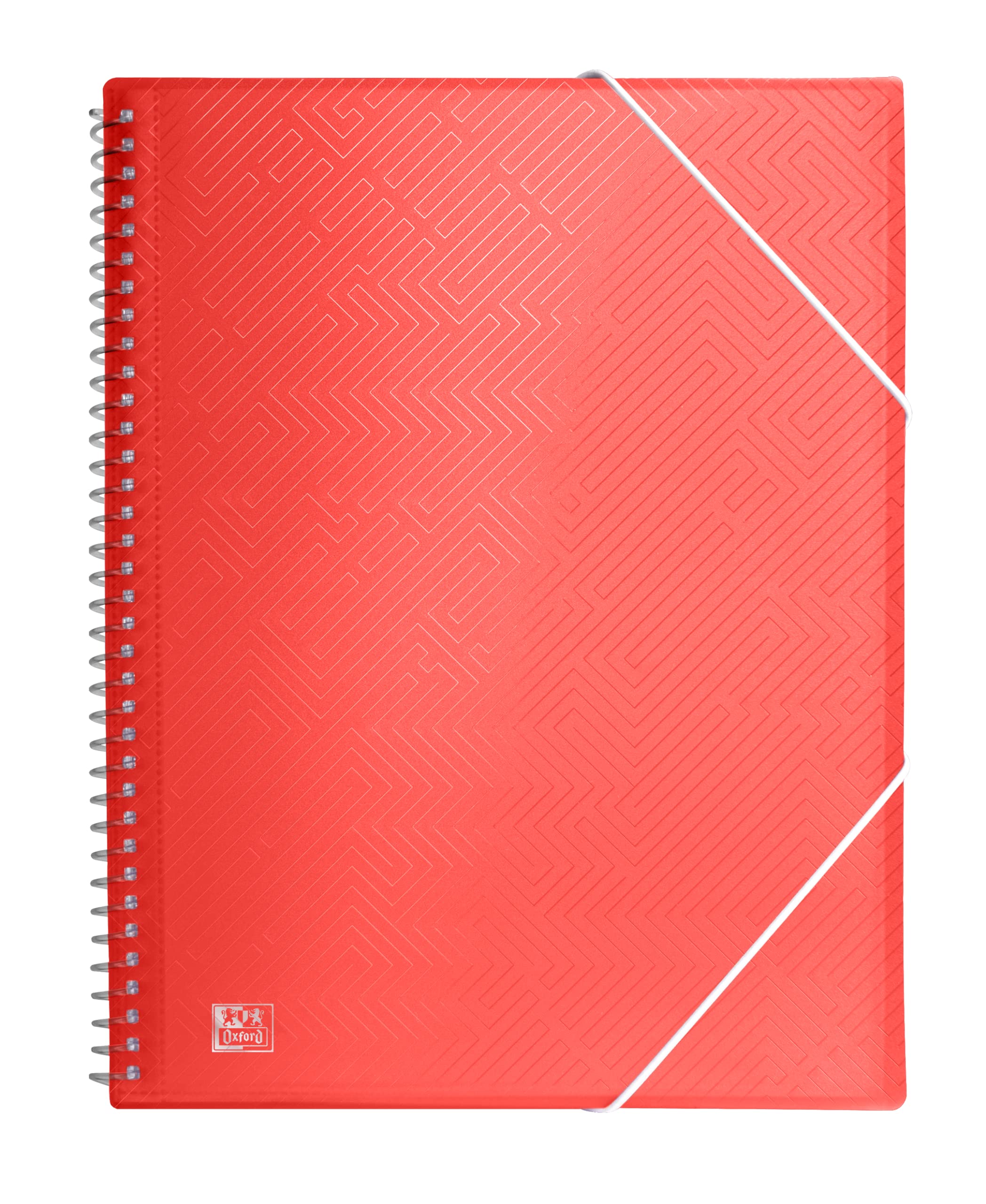 Oxford, A4 Plastic Case Binder, 30 Transparent Covers, Red