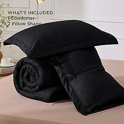 Bedsure Black Queen Comforter Set - Black Basket