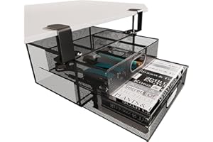 Vdamu Under Desk Storage for Office & Home - No Drilling Installation Under Desk Drawer, Under Desk Storage Drawers, 2 Slide Out Drawer