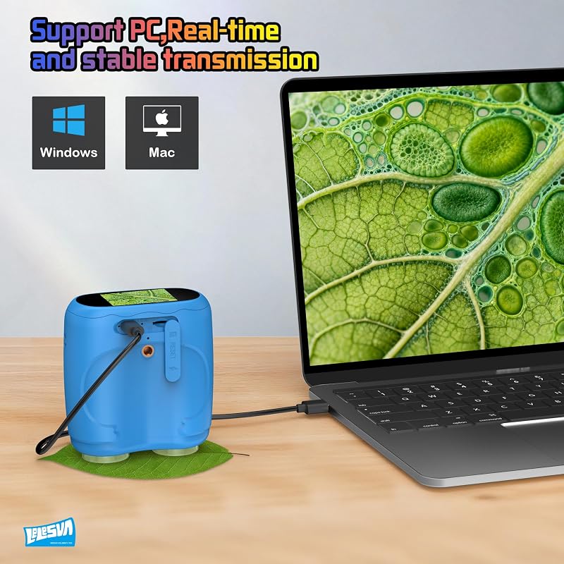 2-in-1-Mikroskop und Teleskop, tragbares Mini-Taschen-Mikroskop, 1000 x Handmikroskop, 1000 m, 10-faches Teleskop für Kinder, Kinder-Teleskope mit 1920p, tolles STEM-Aktivitäts-Wissenschaftsspielzeug