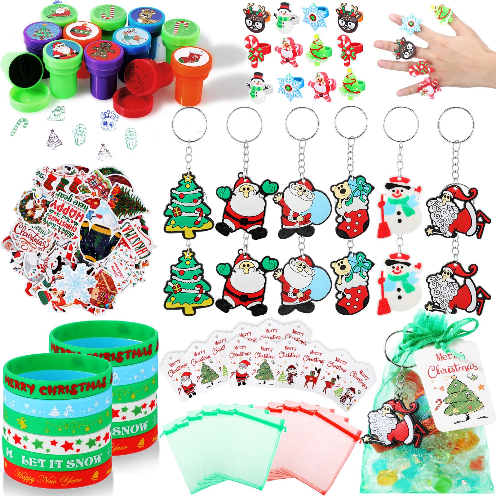 Aoriher 132 Pcs Christmas Party Bag Fillers for 12 People Christmas Piñata Fillers Stocking Stuffers Goodie Bag Stuffers for Adult Advent Calendar Birthday Favors Gifts Reward Carnival Prize