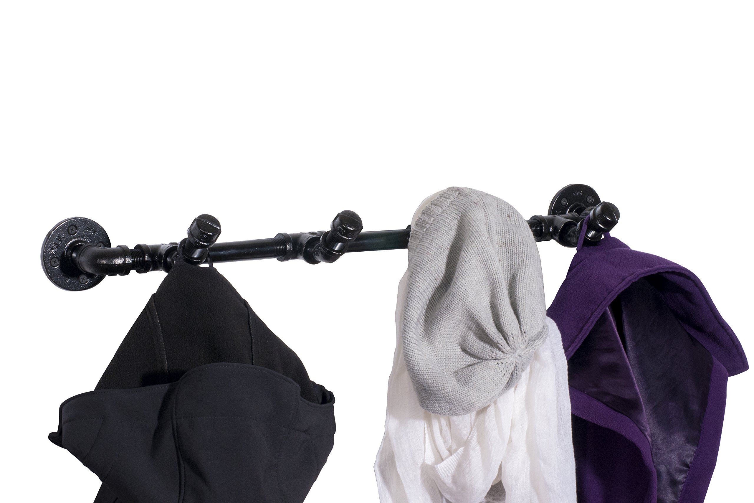 Wall Mounted Industrial Pipe Coat Rack by Pipe Decor Heavy Duty