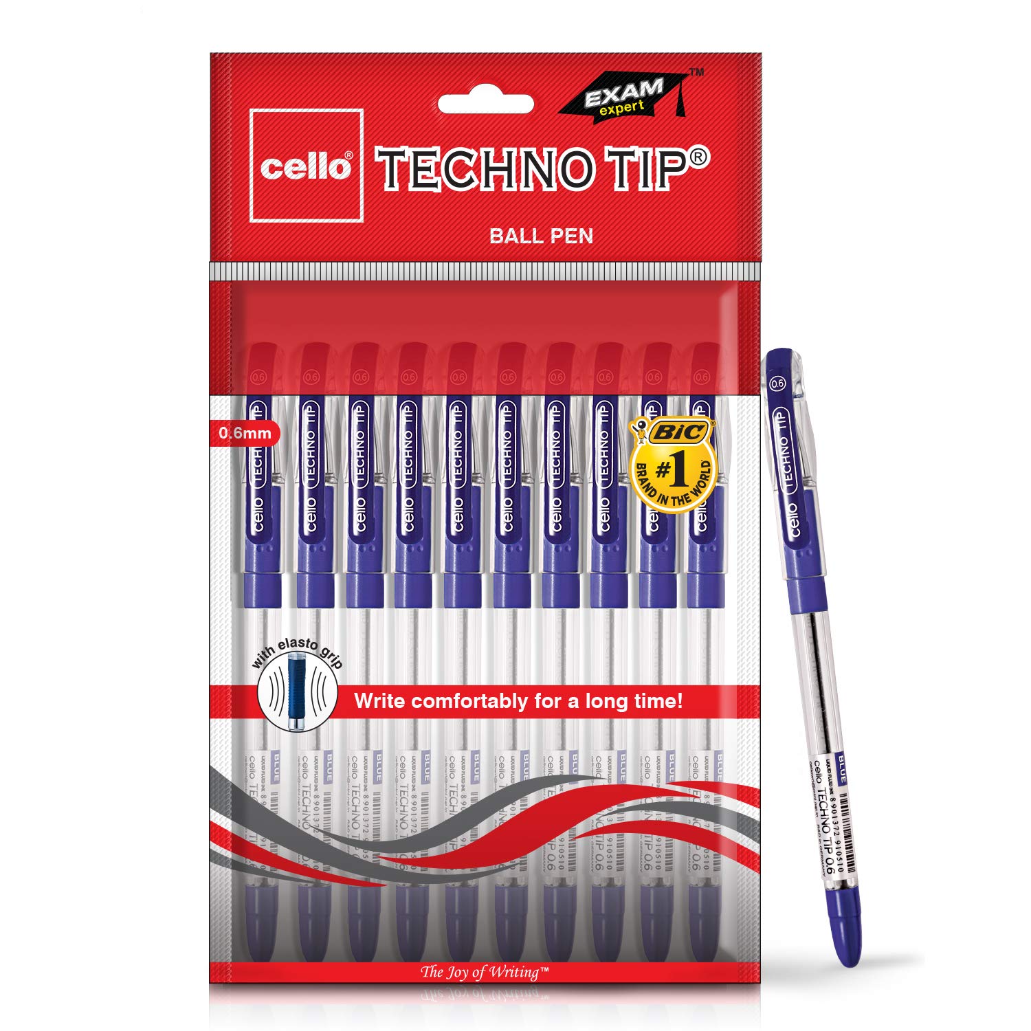 Cello Ball pen Pack of 10 (Techno Tip(Blue))