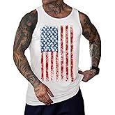 Mainfini Men's American Flag Tank Tops 4th of July Muscle Sleeveless Shirt Graphic Gym Workout Tee (S-3XL)