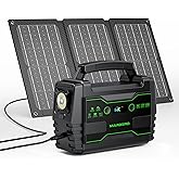 MARBERO Solar Generator 155Wh with 30W Solar Panel Portable Power Station with 2x 100W AC Outlets(Peak 150W), QC3.0 USB UL Certified for Home Blackout, Camping, RV Travel, Ultra-Light & Silent Fan