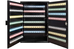 Durabox 200 Position Steel Key Cabinet - Organize and Secure Key Storage Lock Box with Numbered Hooks and Tags for Valets, Hotel, Office, Car Dealerships and More (K200) (Black)