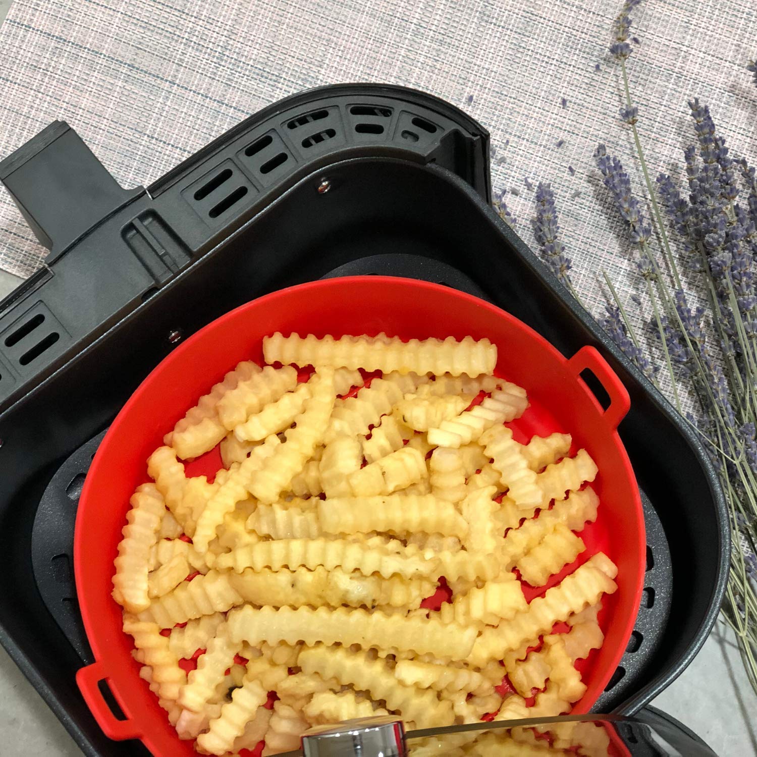 WaveLu - Olla de silicona para freír aire - Contenedor seguro para ...