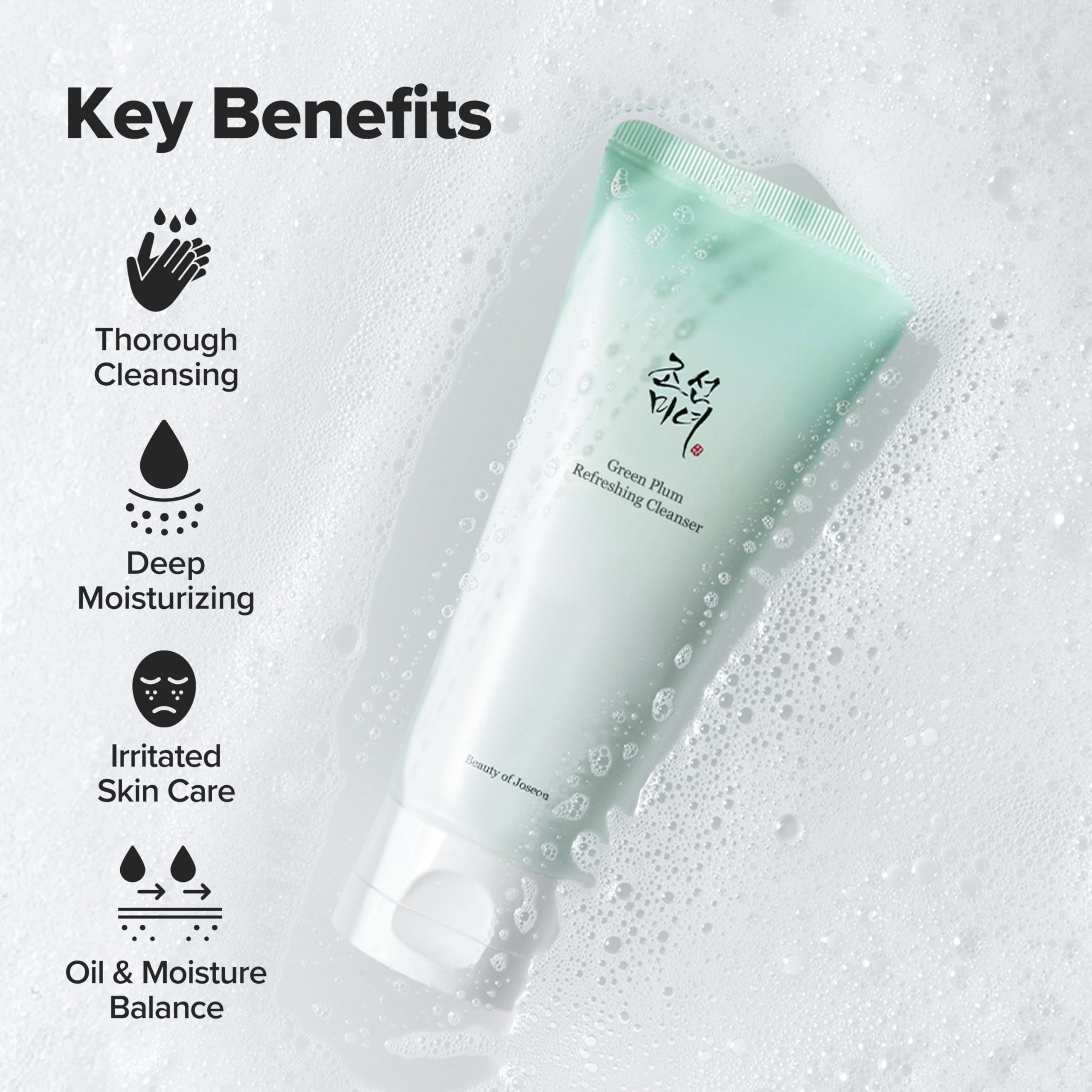 Beauty of Joseon Green Plum Refreshing Cleanser Gel Type Deep Pore Cleansing, Acne Face Wash, Blackhead Remover for All Skin Types, Korean Skincare 100ml, 3.38 fl.oz