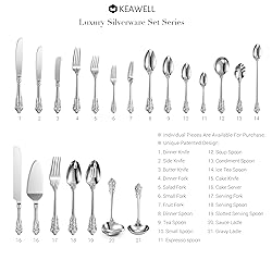 KEAWELL Gorgeous Round Soup Spoon, Set of 4, 18/10