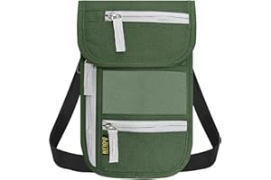 JONYEE Travel Neck Wallet, RFID Blocking Passport Holder with Adjustable Neck Strap for Men and Women to Keep Cash, Credit Cards and Travel Documents Safe - B