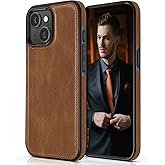 LOHASIC Compatible with iPhone 15 Case, Luxury Elegant Leather Business Classic Soft Grip Back Cover Full Body Protective Shockproof Back Cover Phone Cases for iPhone 15 6.1 inch - Brown