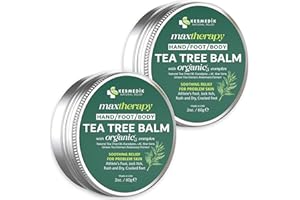 KESMEDIK Tea Tree Oil MaxTherapy Balm, Itchy Skin Relief, Soothing for Rashes, Jock Itch, Athlete’s Foot, Chafing, Insect Bites, Folliculitis, Dry Sensitive Skin, Effective & Safe for All Ages, 2-Pack
