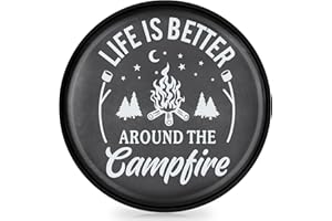 AKLFEX Spare Tire Cover for RV Trailer PVC Leather Spare Wheel Cover with Life is Better for RV Trailer, Jeep, Truck, SUV 14" (Fit for Diameter 25.59-27.2 inch)