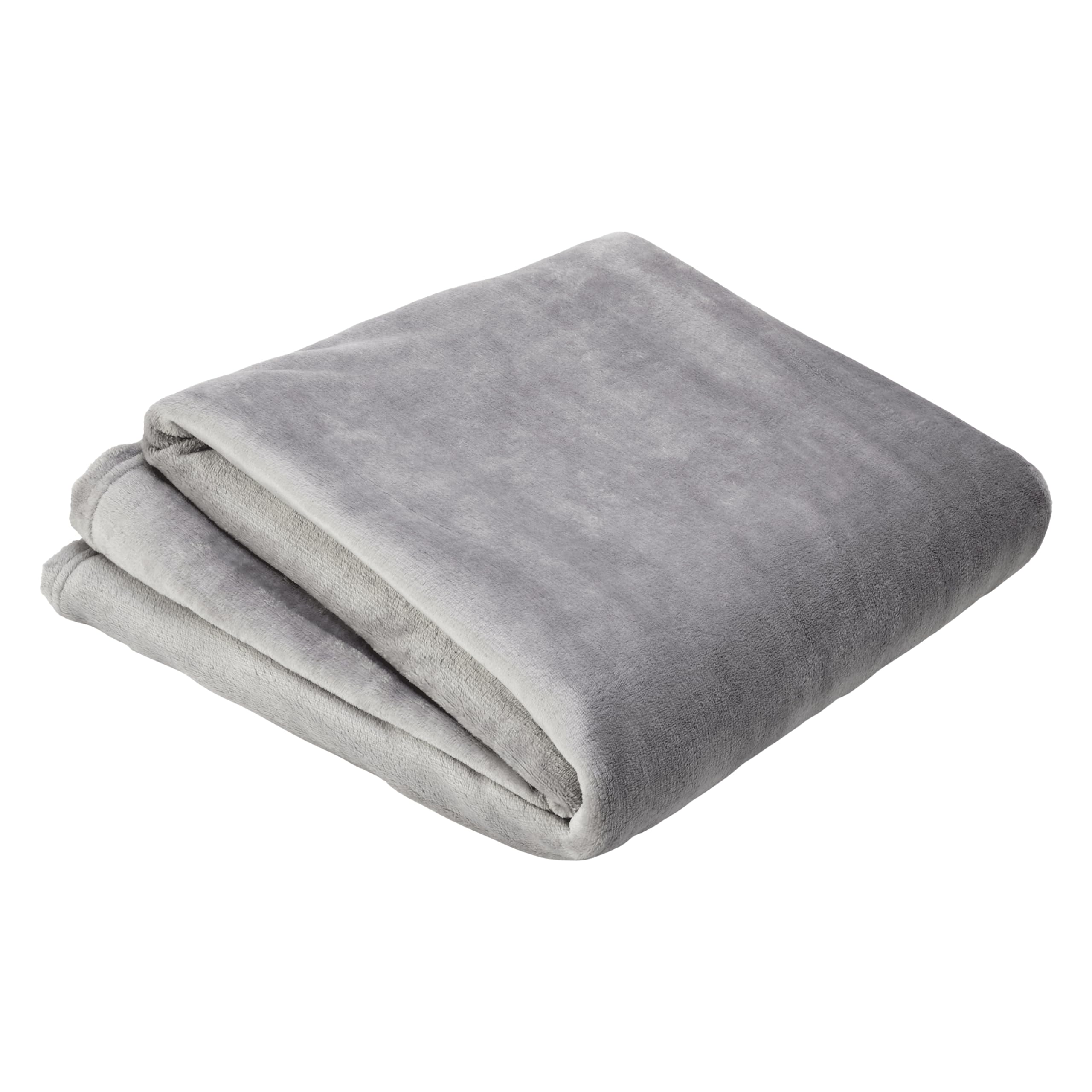 Olivia Rocco Flannel Fleece Throw Blanket Super Soft Warm Fluffy for Bed Sofa Couch Chair Lightweight and Cozy Solid Design, 130 x 150 cm Silver — image 1