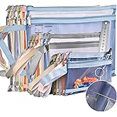 EMOOUULI 18Pcs Colored Mesh Zipper Pouch Bags, Double-Layer Nylon Puzzle Storage, Organization Solution for Toys, Games, and More (A4 & A5 & A6)