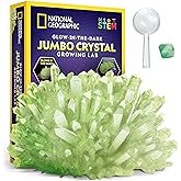 National Geographic Jumbo Crystal Growing Kit - Grow Your Own Giant Glow in The Dark Crystal in a Few Days, Science Kit, Grow Crystals for Kids, STEM Toys (Amazon Exclusive)