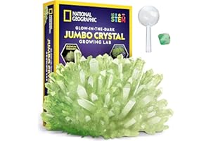 BLUE MARBLE National Geographic Jumbo Crystal Growing Kit - Grow Your Own Giant Glow in The Dark Crystal in a Few Days, Science Kit, Grow Crystals for Kids, STEM Toys (Amazon Exclusive)