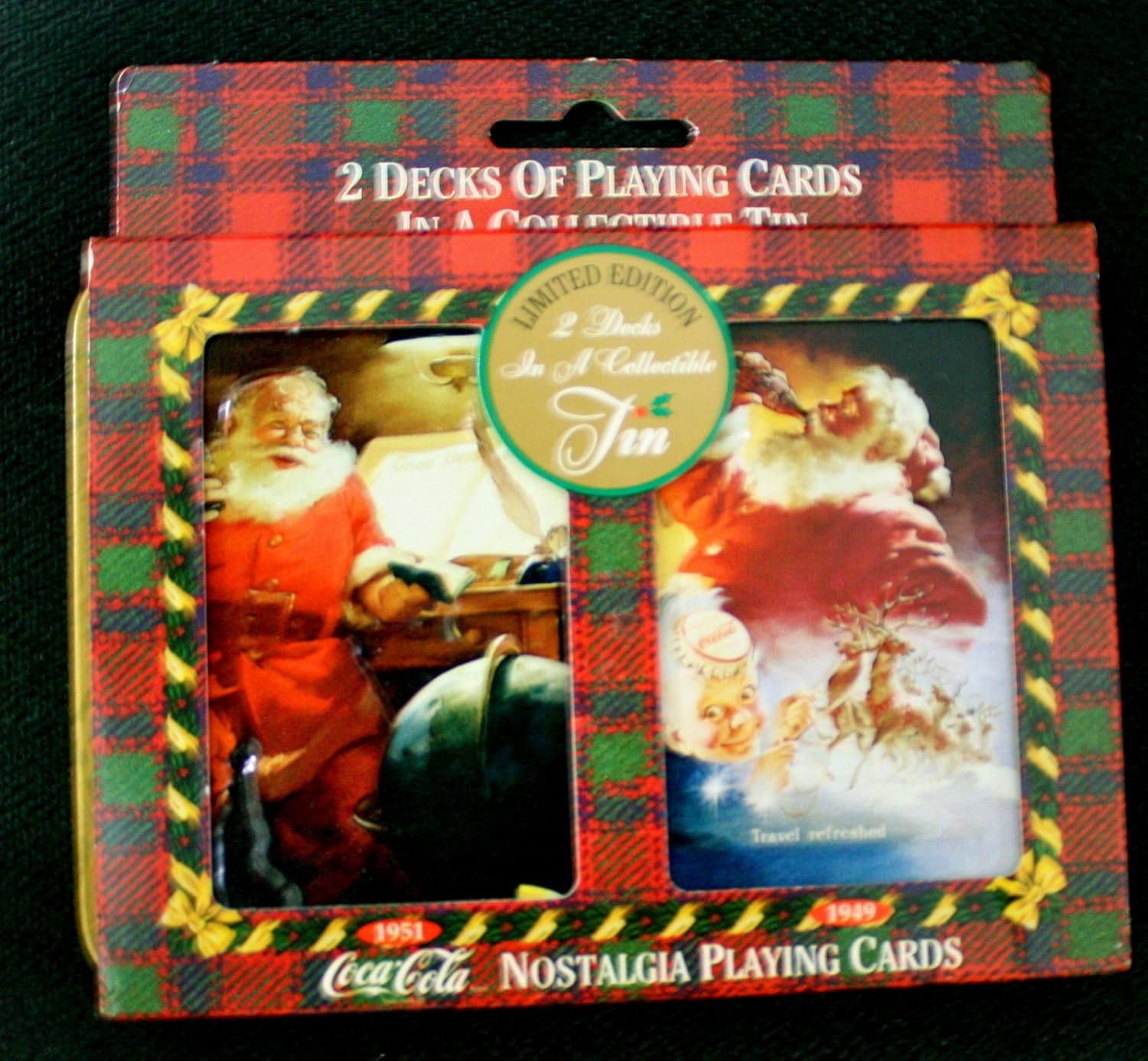 Limited Edition 2 Decks Coca-Cola Nostalgia Playing Cards; Collectible Tin; 1951/1949