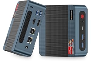 BOSGAME Mini PC P3 Lite, AMD Ryzen 7 6800H Mini Gaming PC, 24GB DDR5, 1TB NVMe SSD, Two NVMe SSD Slots, Dual 2.5G RJ45 LAN, Wi-Fi 6E/BT5.2, DP+HDMI+USB 4.0 Ports, Triple Display