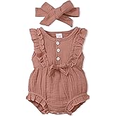 Renotemy Newborn Infant Baby Girl Clothes Rompers Summer Jumpsuits Short Sleeve Romper Infant Baby Clothes Girl
