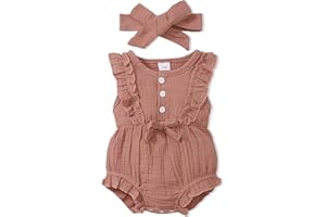 Renotemy Newborn Infant Baby Girl Clothes Rompers Summer Jumpsuits Short Sleeve Romper Infant Baby Clothes Girl