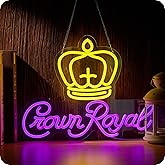 Crown Neon Sign for Wall Decor Beer Light Up Signs Whiskey LED Lights for Man Cave Bar Pub Store Party Club