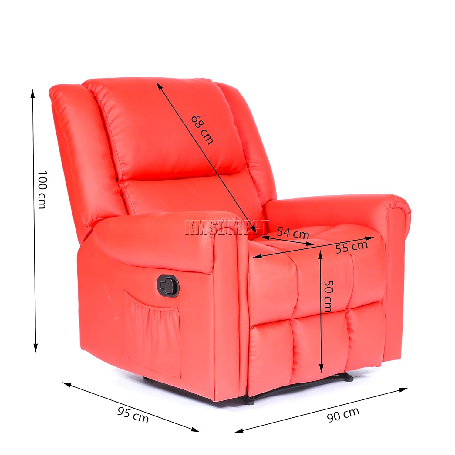 Foxhunter Bonded Leather Massage Cinema Recliner Sofa Chair