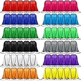 Cheoshyo 120-Pcs Drawstring Backpack,Drawstring Bags Bulk,Cinch Sack String Back Bag Draw String Storage Bags for Sports, Gym, Travel, Women Men Outdoor 12 Colors